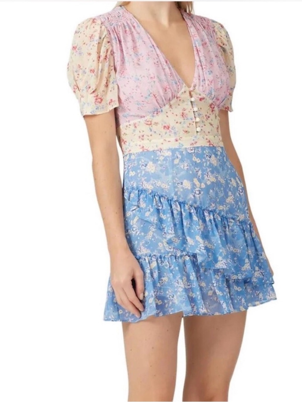 LoveShackFancy Bea Dress in Patchwork - Size 0